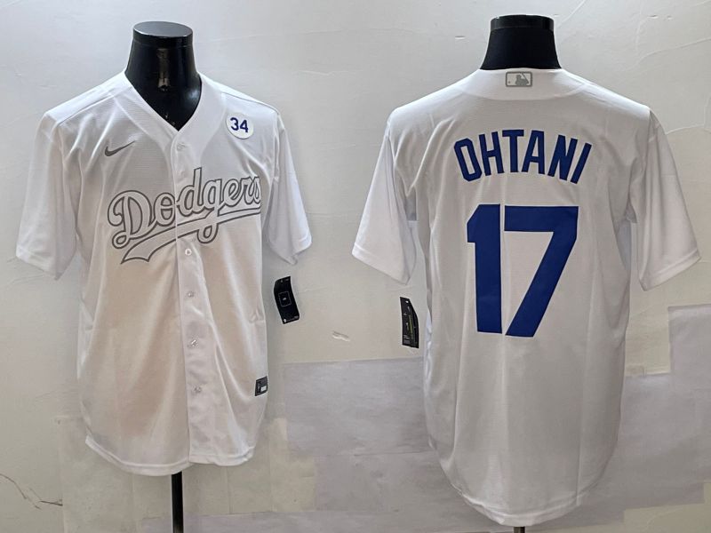 Men Los Angeles Dodgers #17 Ohtani White Fashion Edition Game 2025 Nike MLB Jersey style 7